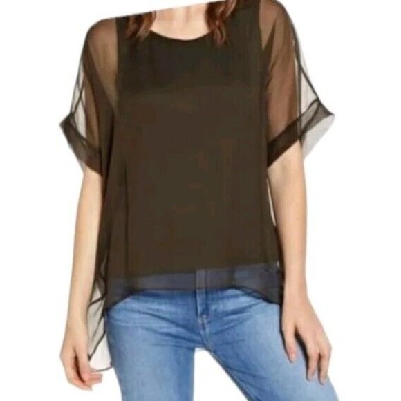 Bailey 44 Sheer Silk High-Low Dolman Sleeve Artsy Gauzy Lagenlook EUC Si… - Picture 1 of 6